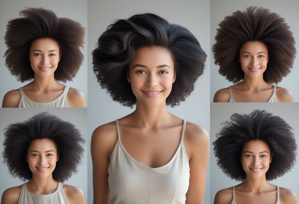 髪が多いヘアスタイル:ボリューム活かす最新カット術と扱いやすいアレンジ法 2 髪が多くてボリュームのある髪型の人物が笑顔で立っている