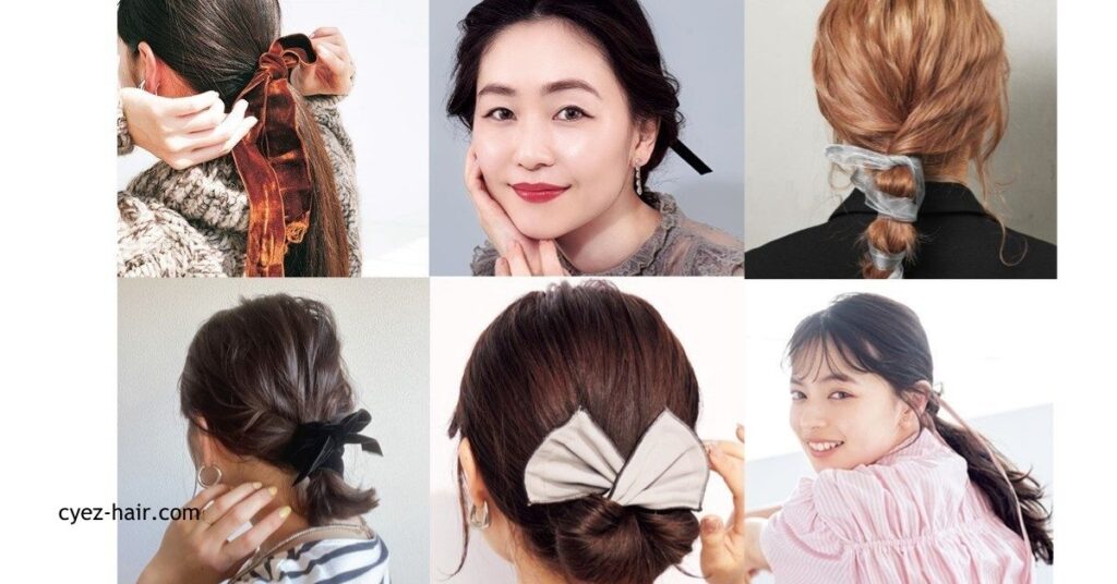 リボンバレッタを使った韓国風ヘアアレンジ