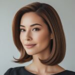 肩から上の女性の写真で、ミディアムヘアの髪型をしています。