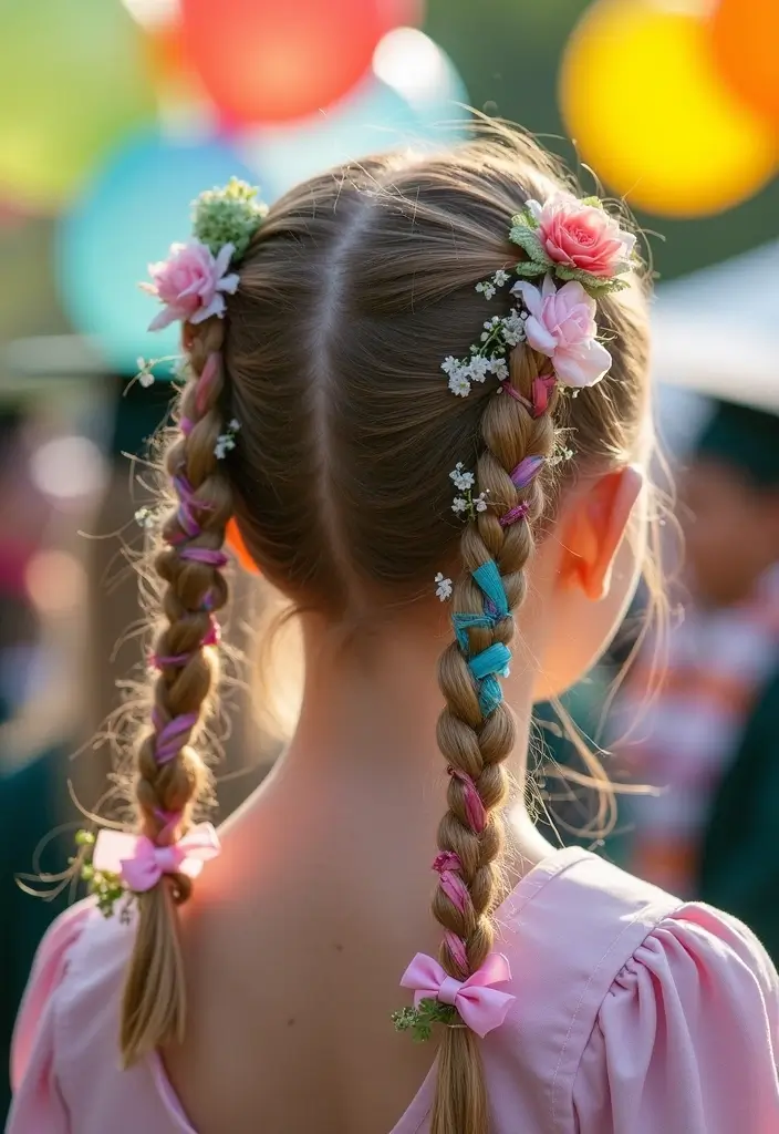 卒業式におすすめ！小学生袴ヘアスタイル25選 - 1. 華やか三つ編みスタイル