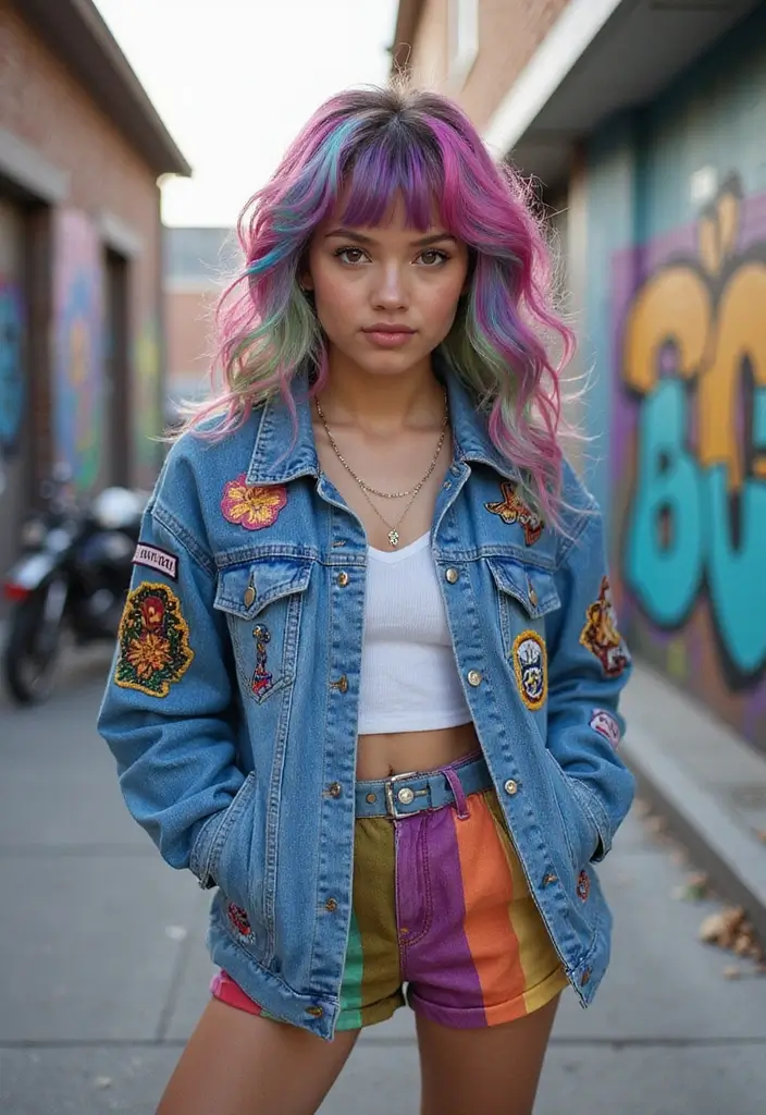 高校生ヘアスタイル｜垢抜ける人気髪型25選 - 11. カラフルメッシュ