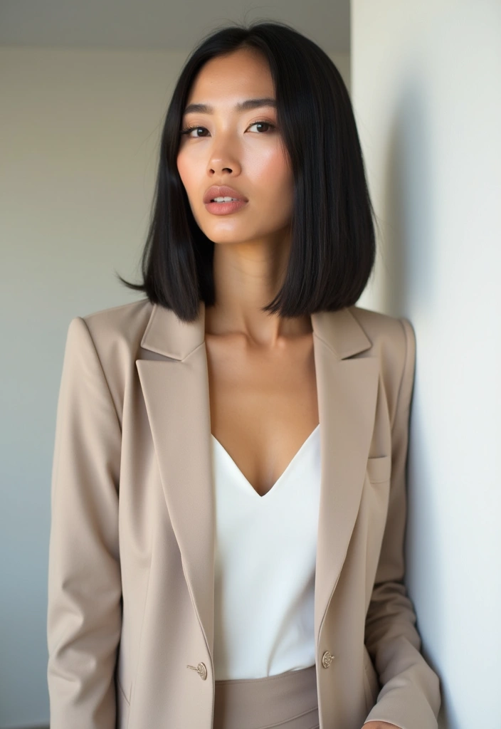 ヘアスタイルセンターパート30選｜小顔効果もある大人の髪型集 - 12. ストレートボブ