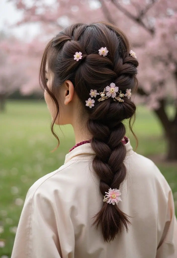 和服ヘアスタイル｜上品で華やかな髪型25選 - 17. 重ね編み込みスタイル