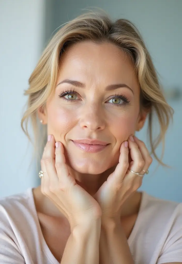 ヘアスタイル50代ショート｜似合う若見え髪型30選 - 19. 補正メイクアップ