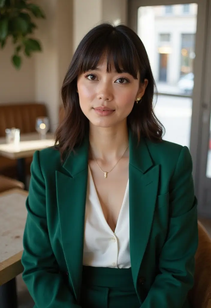 ヘアスタイル前髪あり30選｜若見えする人気デザイン集 - 19. シャープなラインバング