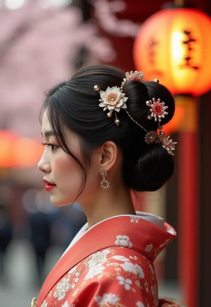 祭ヘアスタイル|華やかで映える髪型30選 1 祭ヘアスタイル|華やかで映える髪型30選 - 1. 伝統的な日本髪型(日本髪)