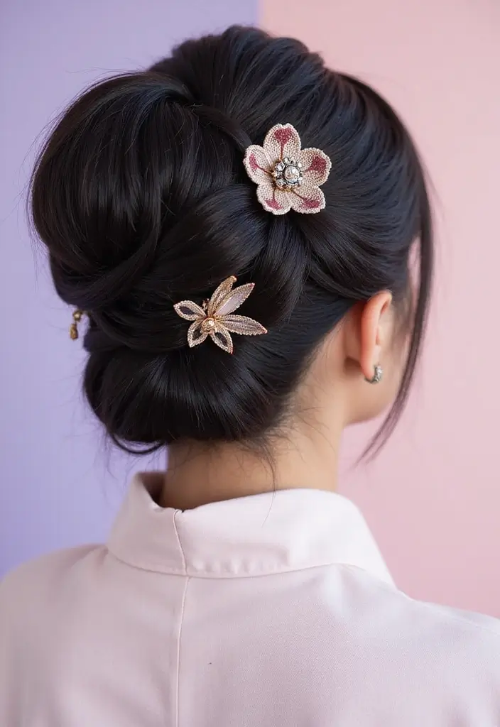 和服ヘアスタイル｜上品で華やかな髪型25選 - 1. 伝統的な夜会巻きスタイル