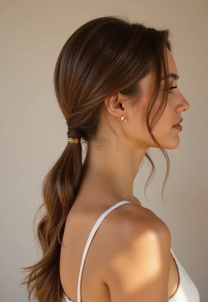 モデルヘアスタイル30+選｜ファッション誌風のおしゃれアレンジ集 - 20. シンプルなサイドポニーテール