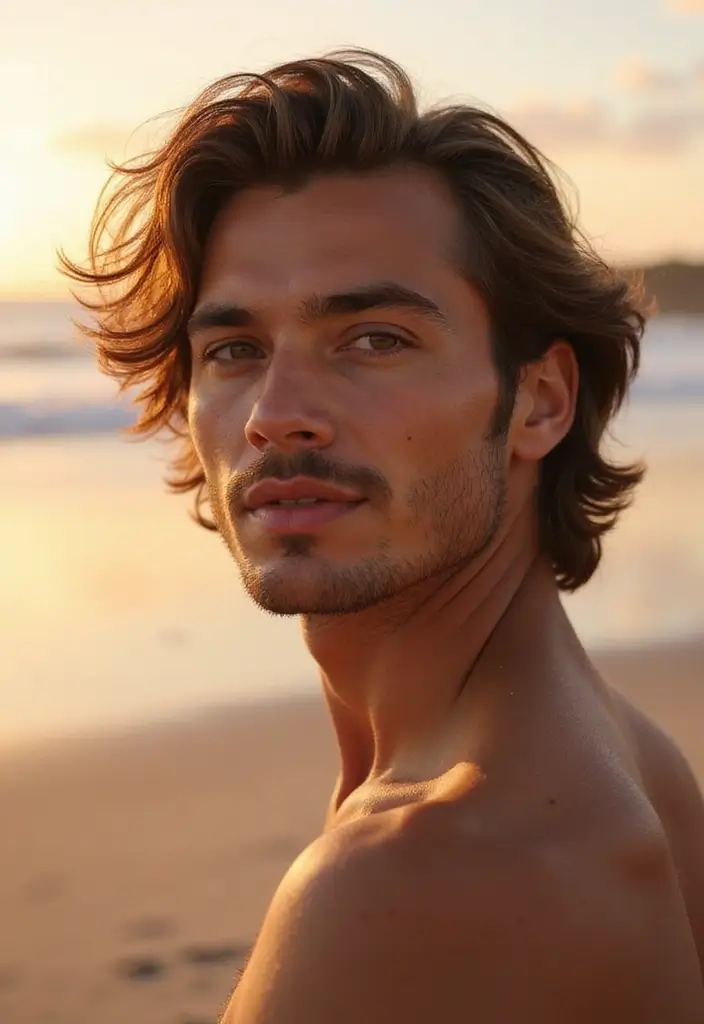 メンズヘアスタイル面長｜バランスよく見える30選 - 20. ビーチウェーブ