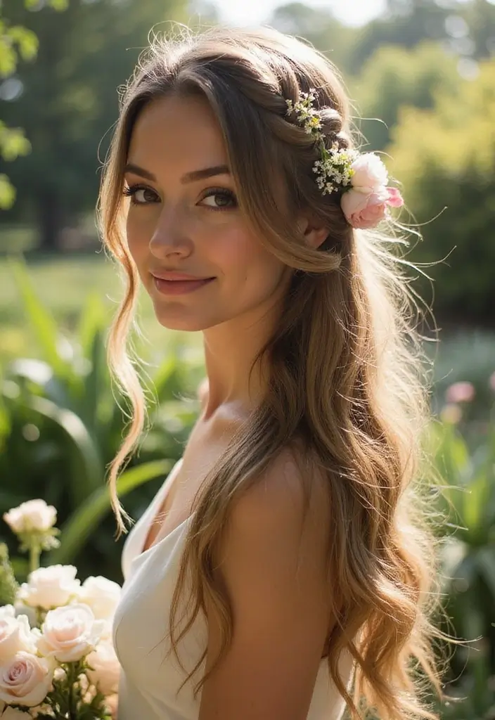 和服ヘアスタイル｜上品で華やかな髪型25選 - 22. ゴージャスなサイドブレイドスタイル