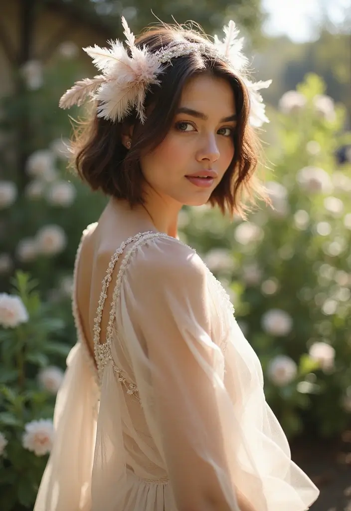 ヘアスタイル短め｜すっきり決まるトレンド25選 - 22. ショートボブ×フェザー