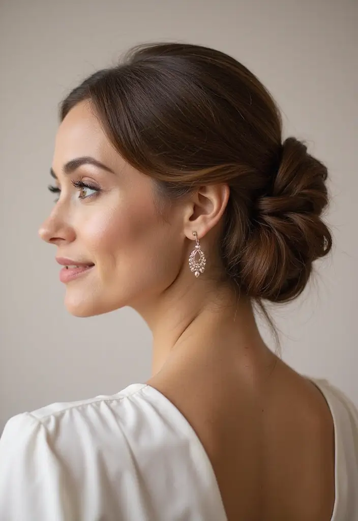 50代ヘアスタイル丸顔｜小顔効果抜群の25選 - 25. クラシックフレンチツイスト