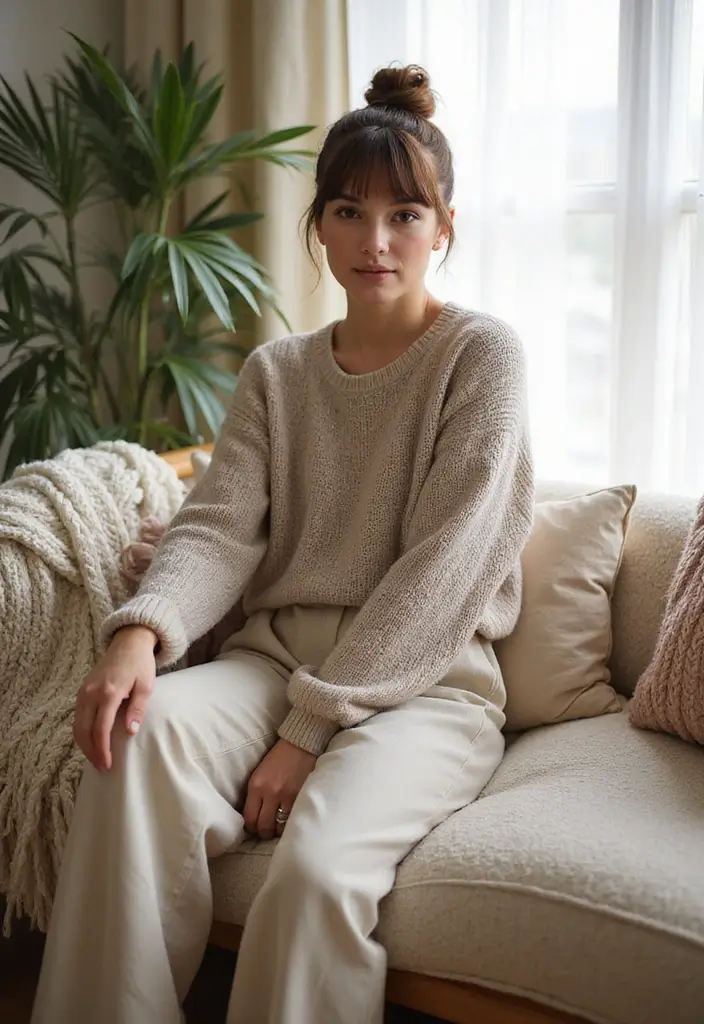 ヘアスタイル前髪あり30選｜若見えする人気デザイン集 - 25. トップノットバング