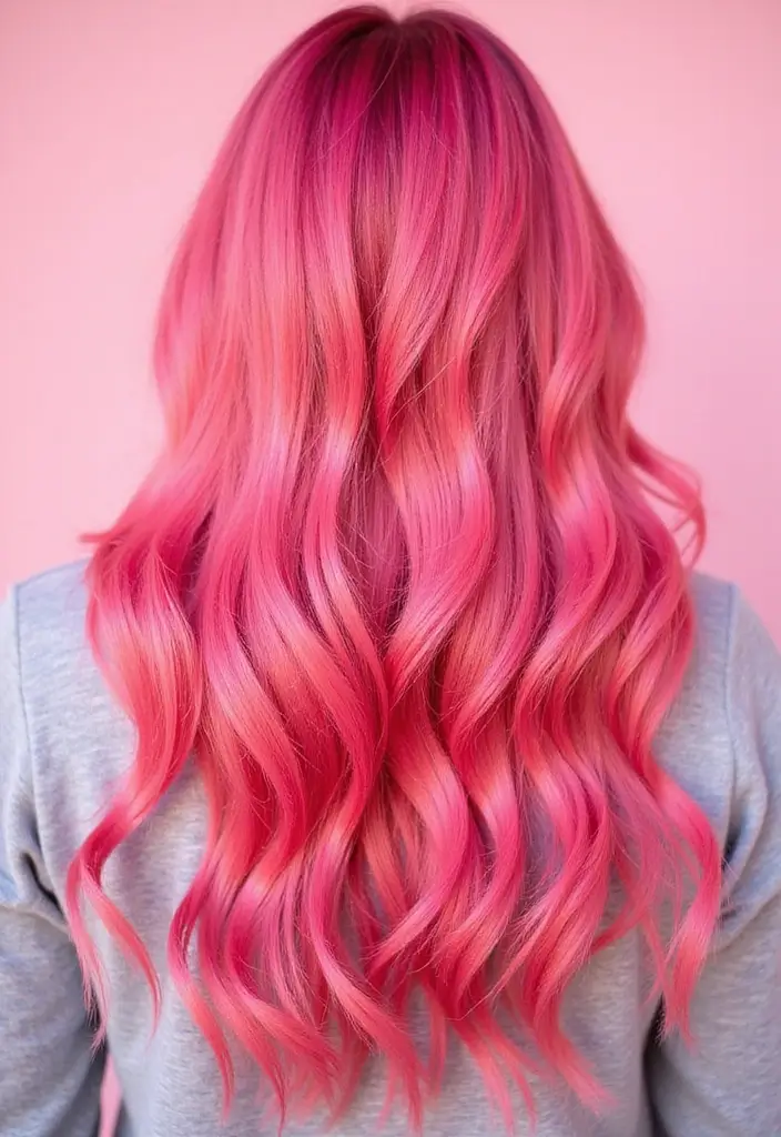 ヘアスタイルインナーカラー30選|さりげなく映えるおしゃれカラー集 26 ヘアスタイルインナーカラー30選|さりげなく映えるおしゃれカラー集 - 26. フラミンゴピンクで遊び心を