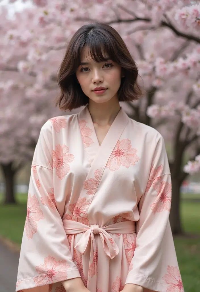 着物ヘアスタイルボブ訪問着｜和装に映える髪型30選 - 26. センスのあるアナログボブ