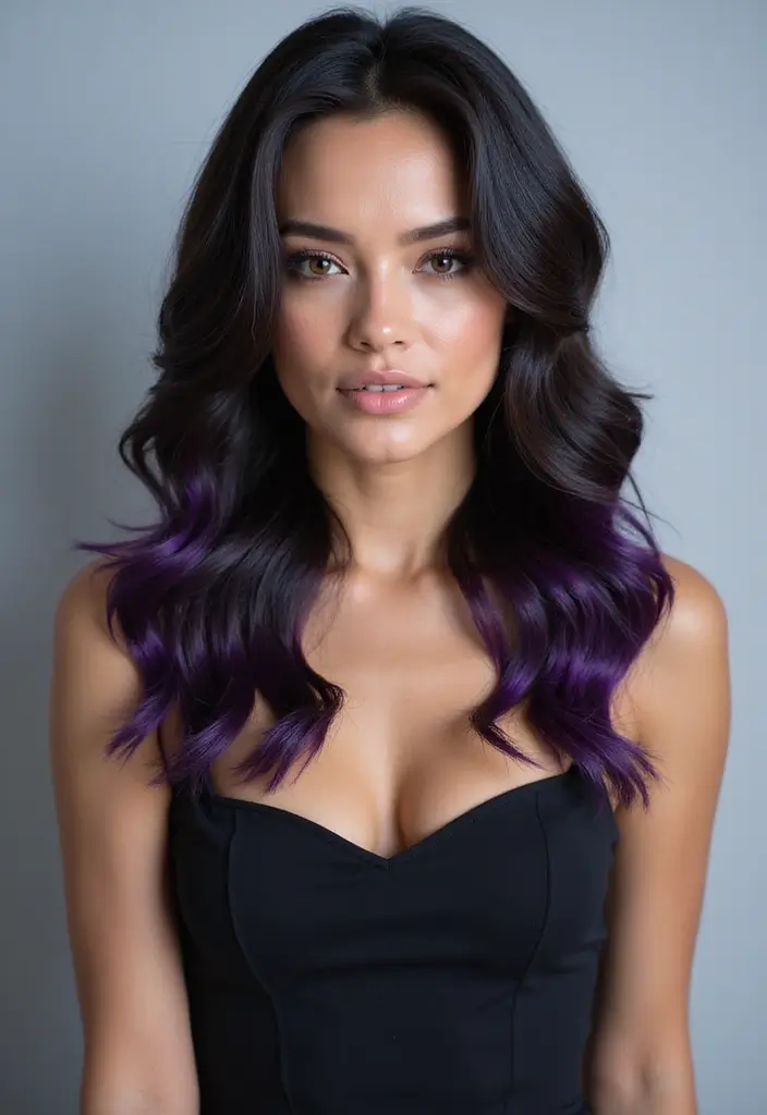 ヘアスタイルインナーカラー30選|さりげなく映えるおしゃれカラー集 27 ヘアスタイルインナーカラー30選|さりげなく映えるおしゃれカラー集 - 27. スモーキーパープルで大人の印象