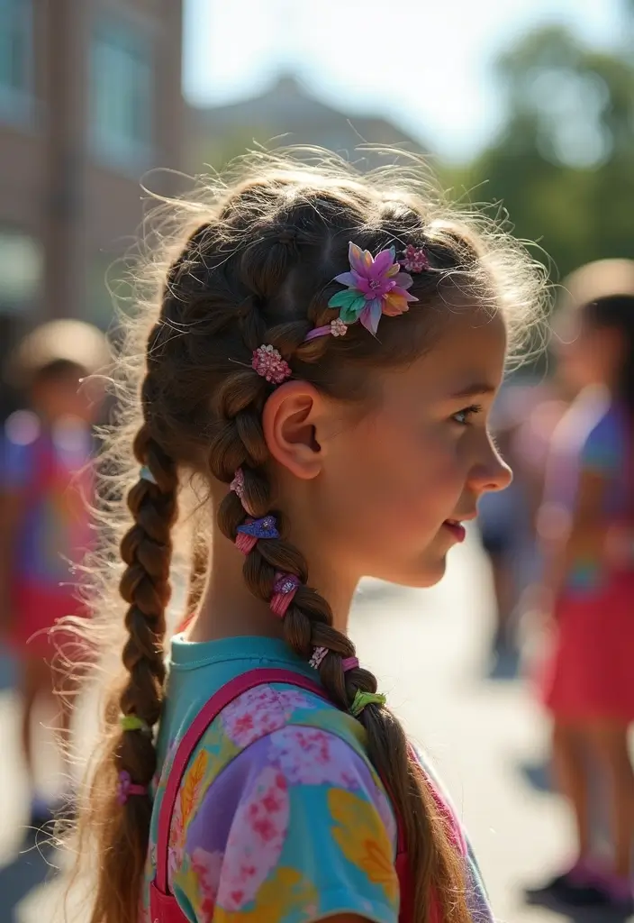 小学生女子ヘアスタイル｜学校もOKなおしゃれ髪型30選 - 27. 自分でできるクリエイティブアレンジ