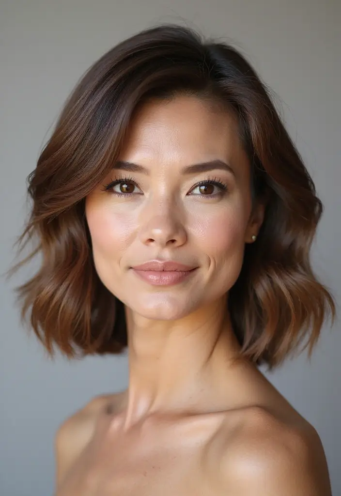 40代ヘアスタイルロング30+選｜大人女性の艶感ある髪型まとめ - 28. 髪型と顔型のバランス