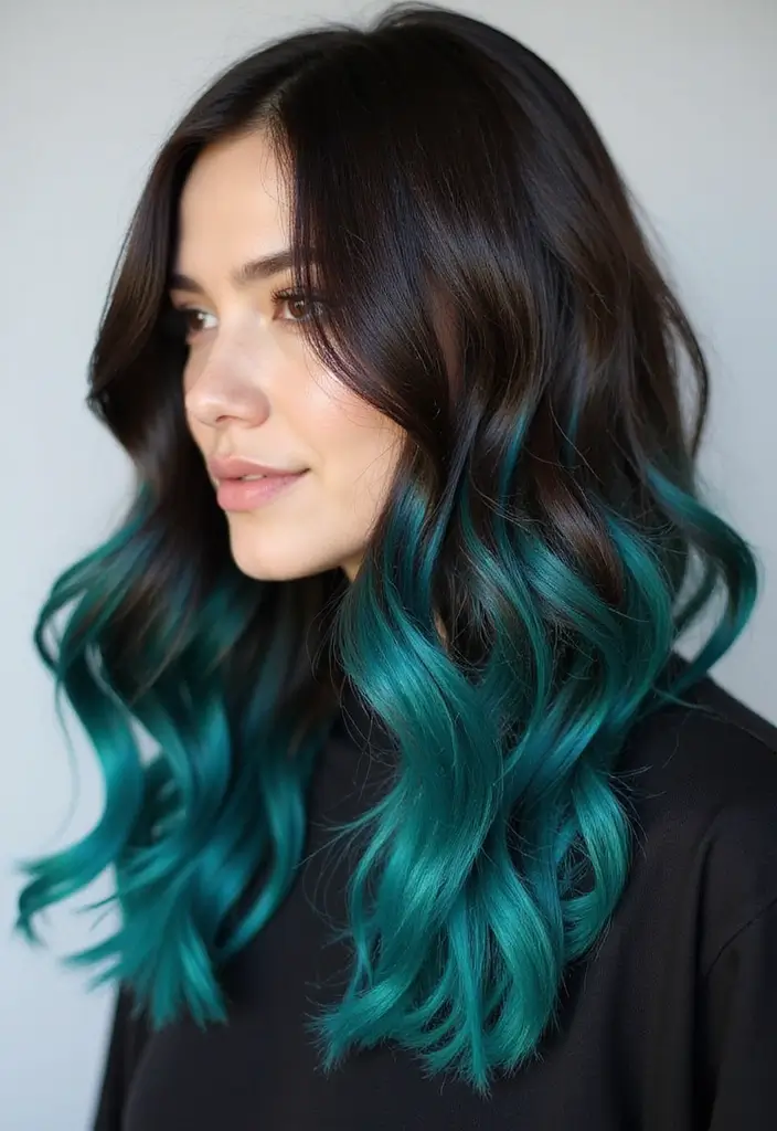 ヘアスタイルインナーカラー30選|さりげなく映えるおしゃれカラー集 28 ヘアスタイルインナーカラー30選|さりげなく映えるおしゃれカラー集 - 28. ティールでユニークに