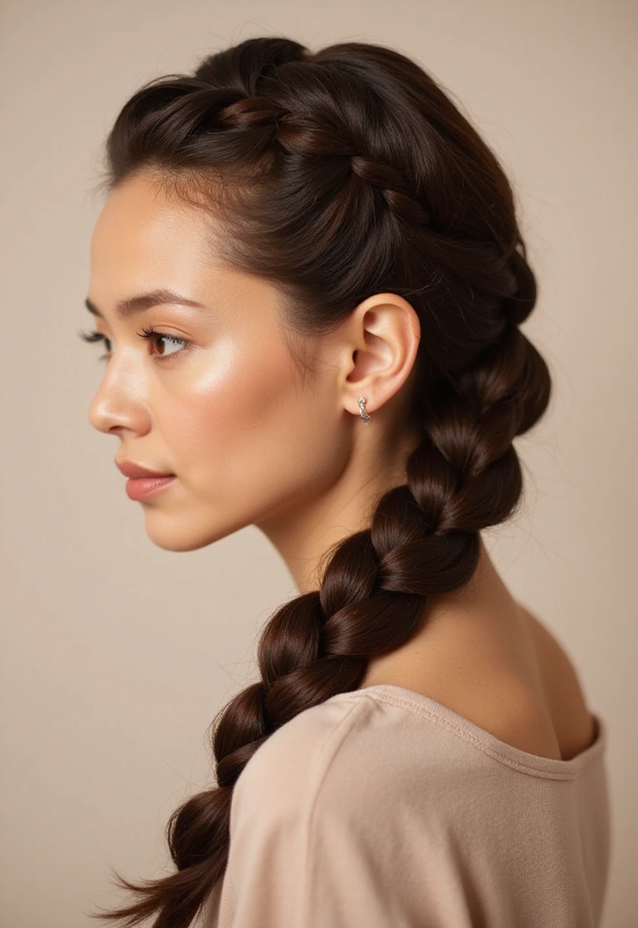 ヘアスタイルセンターパート30選｜小顔効果もある大人の髪型集 - 28. ロープブレイド
