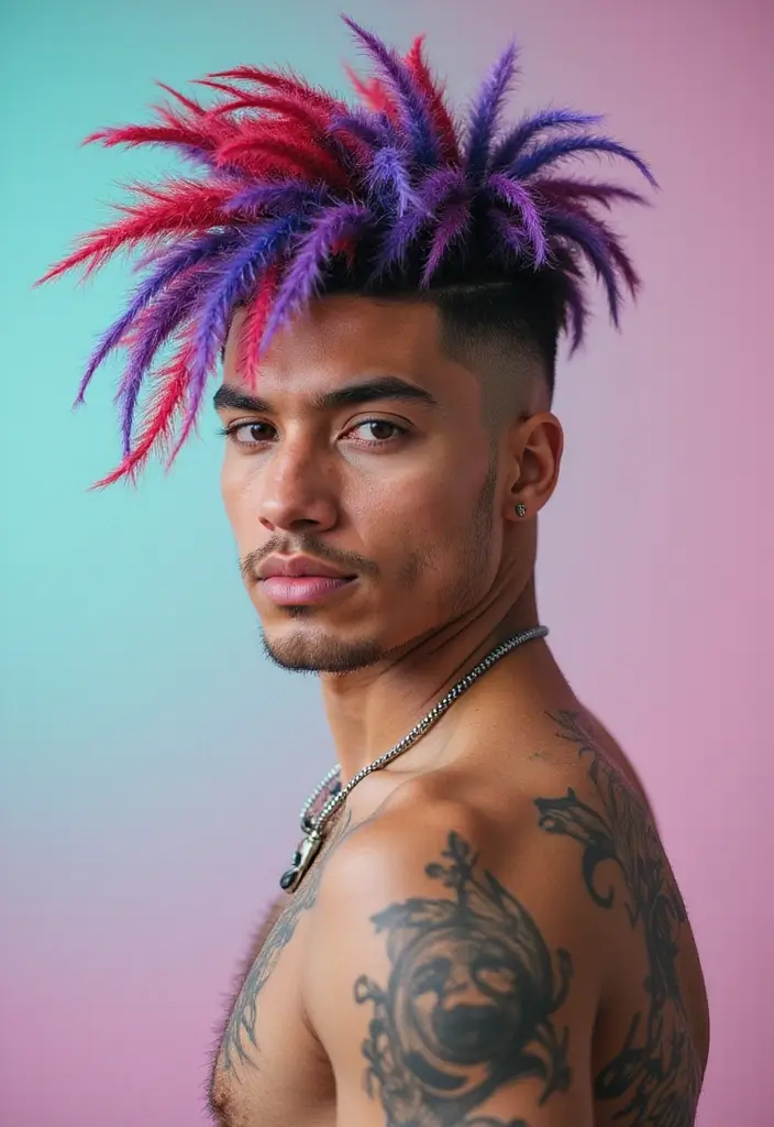 ポマードヘアスタイル30選｜クラシックからモダンまでの人気集 - 28. アートなスタイル