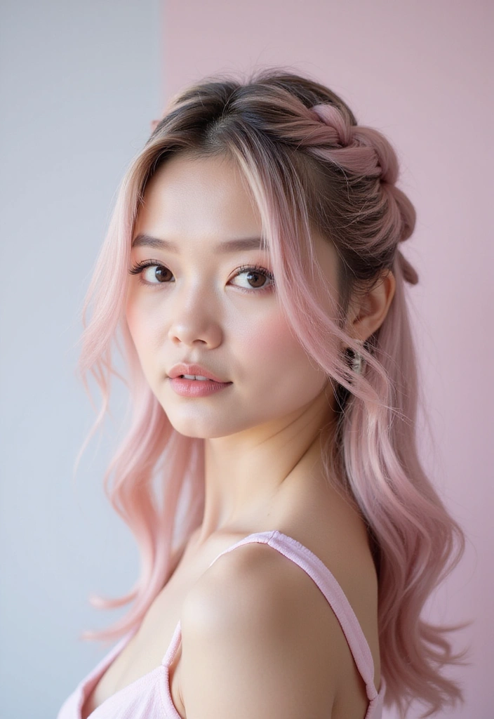 ヘアスタイルインナーカラー30選|さりげなく映えるおしゃれカラー集 2 ヘアスタイルインナーカラー30選|さりげなく映えるおしゃれカラー集 - 2. パステルピンクでかわいらしさを演出