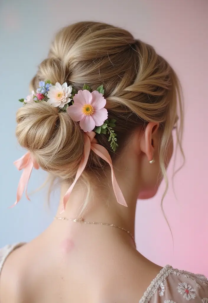 和服ヘアスタイル｜上品で華やかな髪型25選 - 2. ふんわりお団子スタイル