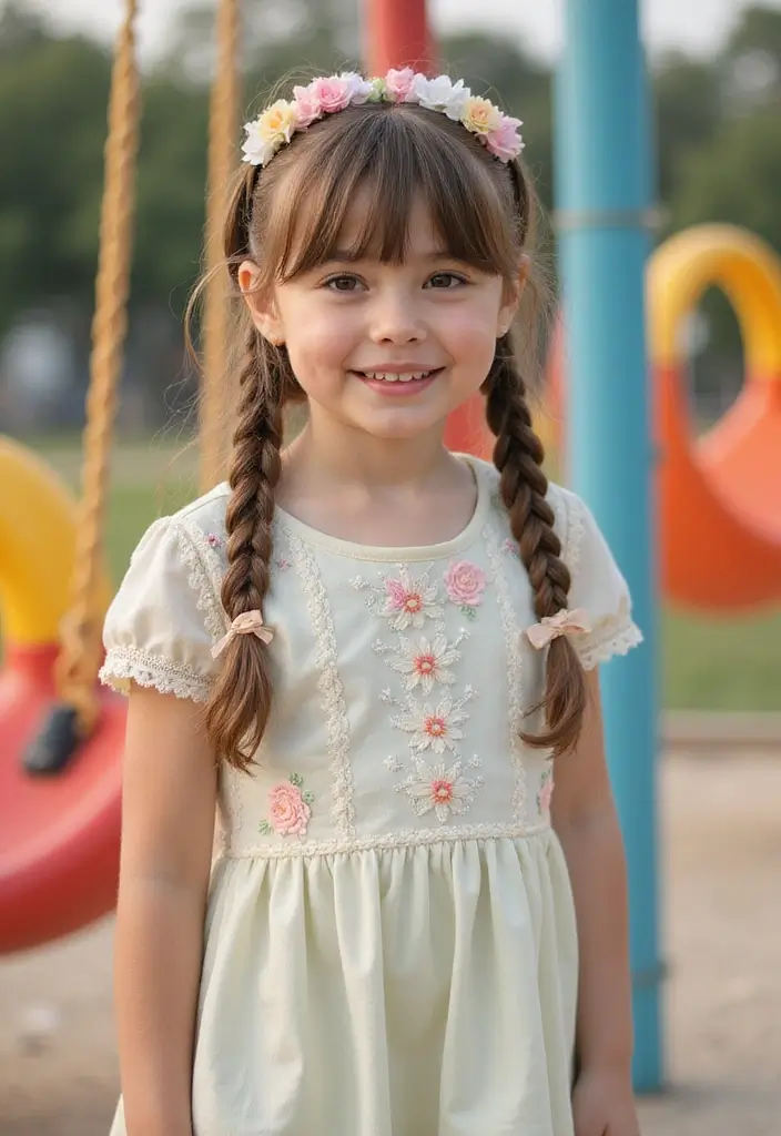 小学生女子ヘアスタイル｜学校もOKなおしゃれ髪型30選 - 2. 編み込みバレッタアレンジ