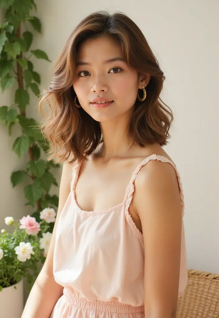 薄毛女性ヘアスタイル｜ボリュームアップが叶う30選 - 2. ミディアムレイヤーでふわふわ感をプラス