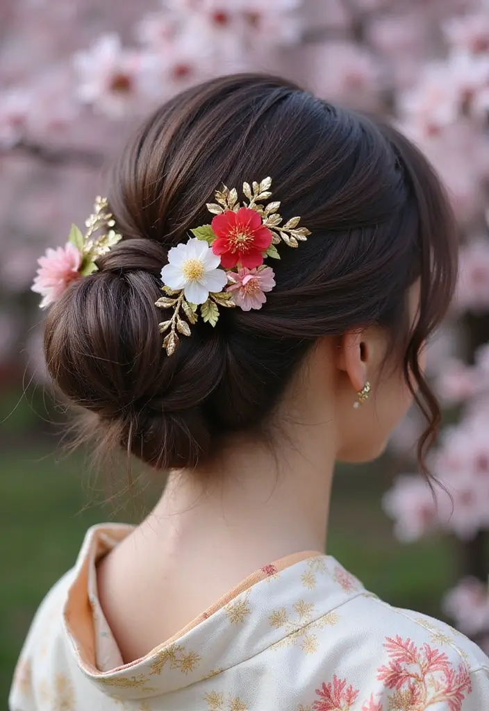 祭ヘアスタイル|華やかで映える髪型30選 30 祭ヘアスタイル|華やかで映える髪型30選 - 30. 伝統的な和風アレンジ