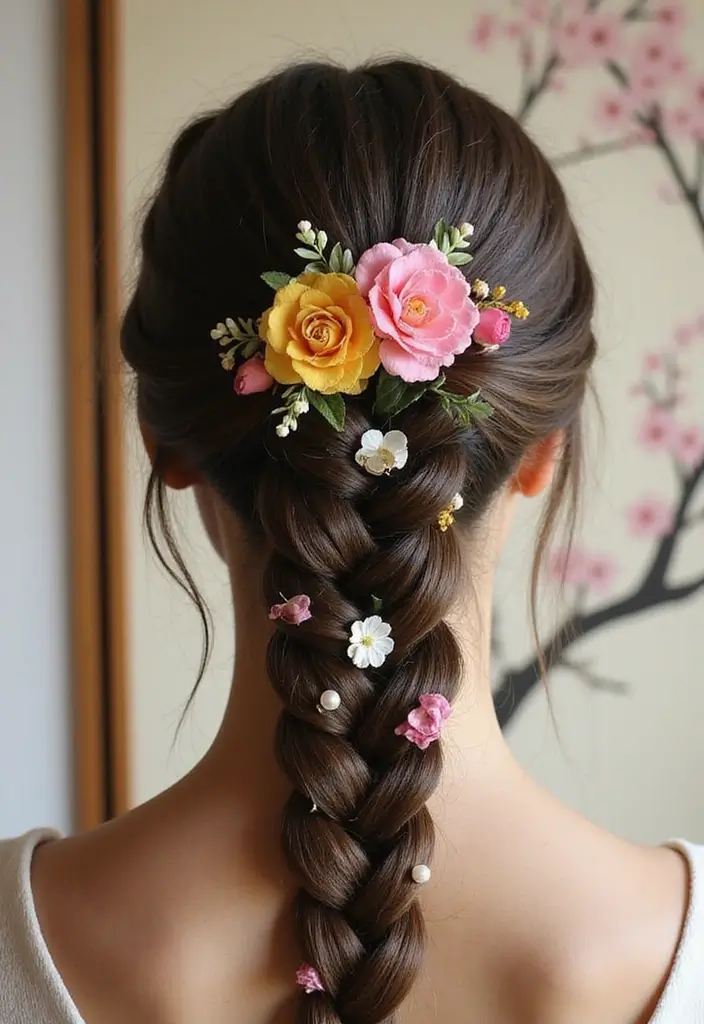 和服ヘアスタイル｜上品で華やかな髪型25選 - 3. 編み込みスタイル