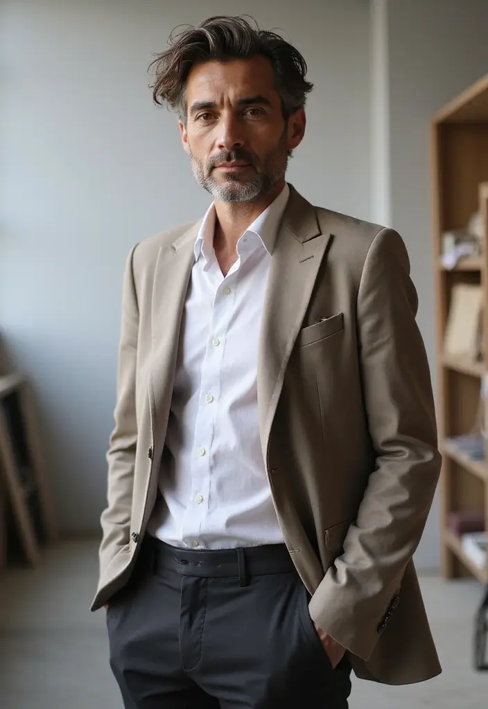 50代ヘアスタイルメンズ|大人の魅力を引き出す髪型25選 13 50代ヘアスタイルメンズ|大人の魅力を引き出す髪型25選 - 13. アシンメトリーカット