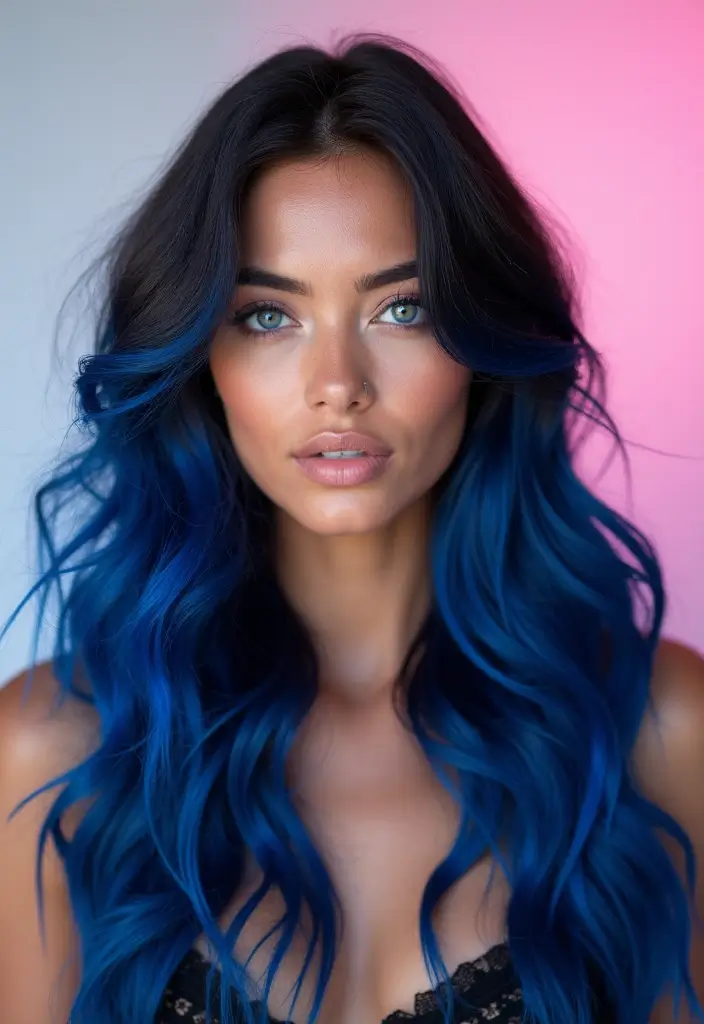 ヘアスタイルインナーカラー30選|さりげなく映えるおしゃれカラー集 5 ヘアスタイルインナーカラー30選|さりげなく映えるおしゃれカラー集 - 5. ブルーインナーカラーでエッジを効かせる