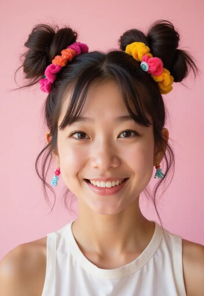 ヘアスタイルお団子30+選｜簡単かわいいまとめ髪アイデア - 5. ダブルお団子