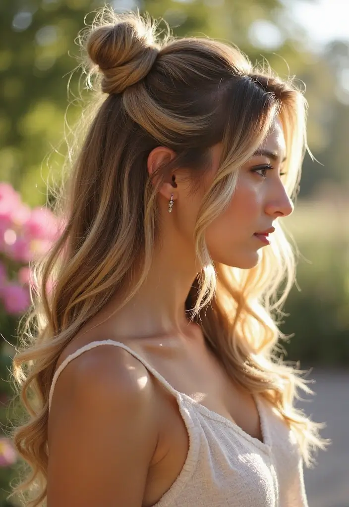 垢抜けヘアスタイルロング|印象激変の25選 5 垢抜けヘアスタイルロング|印象激変の25選 - 5. トップノット