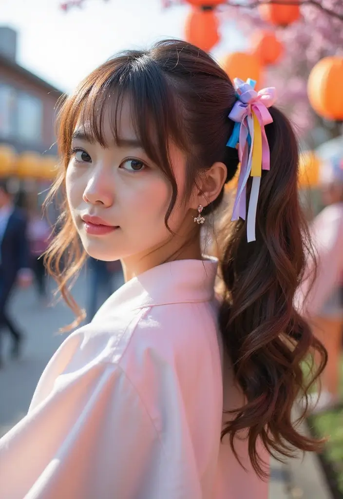 祭ヘアスタイル|華やかで映える髪型30選 6 祭ヘアスタイル|華やかで映える髪型30選 - 6. サイドポニー