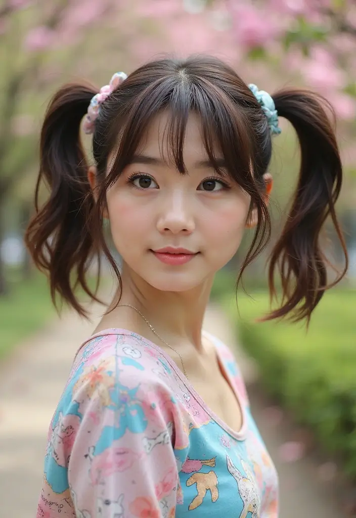 リーヘアスタイル25選｜韓国風で人気の最新アレンジまとめ - 8. ツインテールボブ