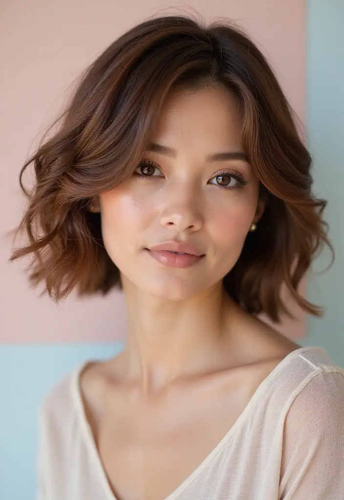 ヘアスタイルミディアム50代｜若見えする大人女性の髪型30選 - 11. フェミニンボブ
