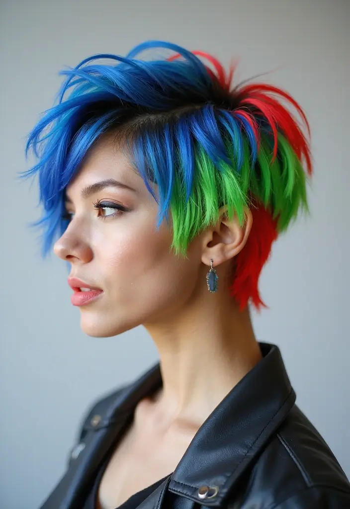 モード系ヘアスタイル25選｜個性を引き立てる最新ヘアカタログ - 9. カラフルショート