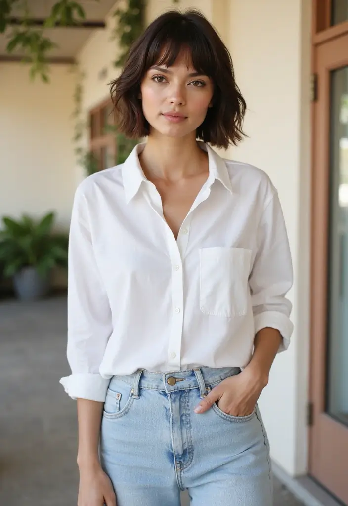 ヘアスタイルミディアム50代｜若見えする大人女性の髪型30選 - 23. 切りっぱなしボブ