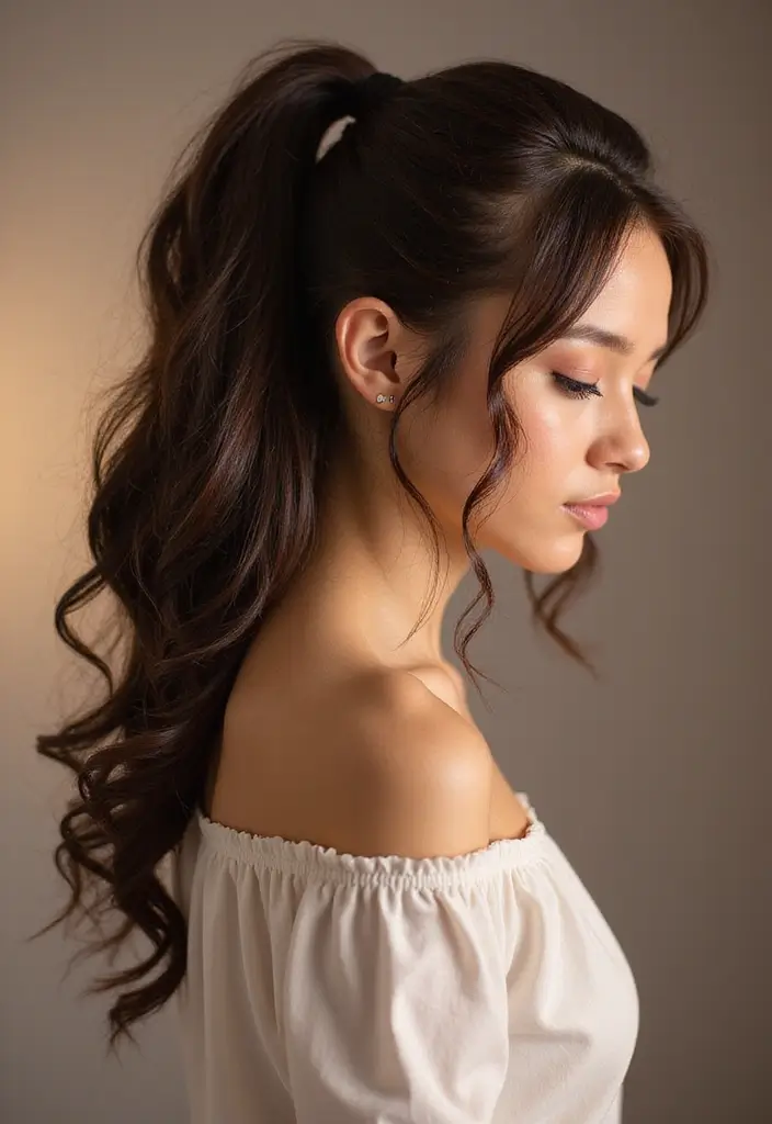 ヘアスタイルミディアム50代｜若見えする大人女性の髪型30選 - 14. ウェイブポニー